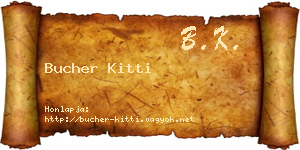 Bucher Kitti névjegykártya